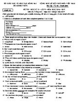 Đề thi học kỳ II môn Tiếng Anh Lớp 9 - Năm học 2016-2017 - Sở GD & ĐT Đồng Nai (Có đáp án)